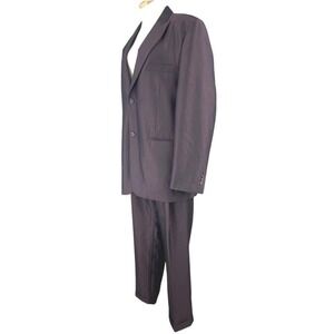 Vintage Mens‎ Burgundy Suit (44L) FALCONE Notch Lapel Single Cuffed 80s Gangster